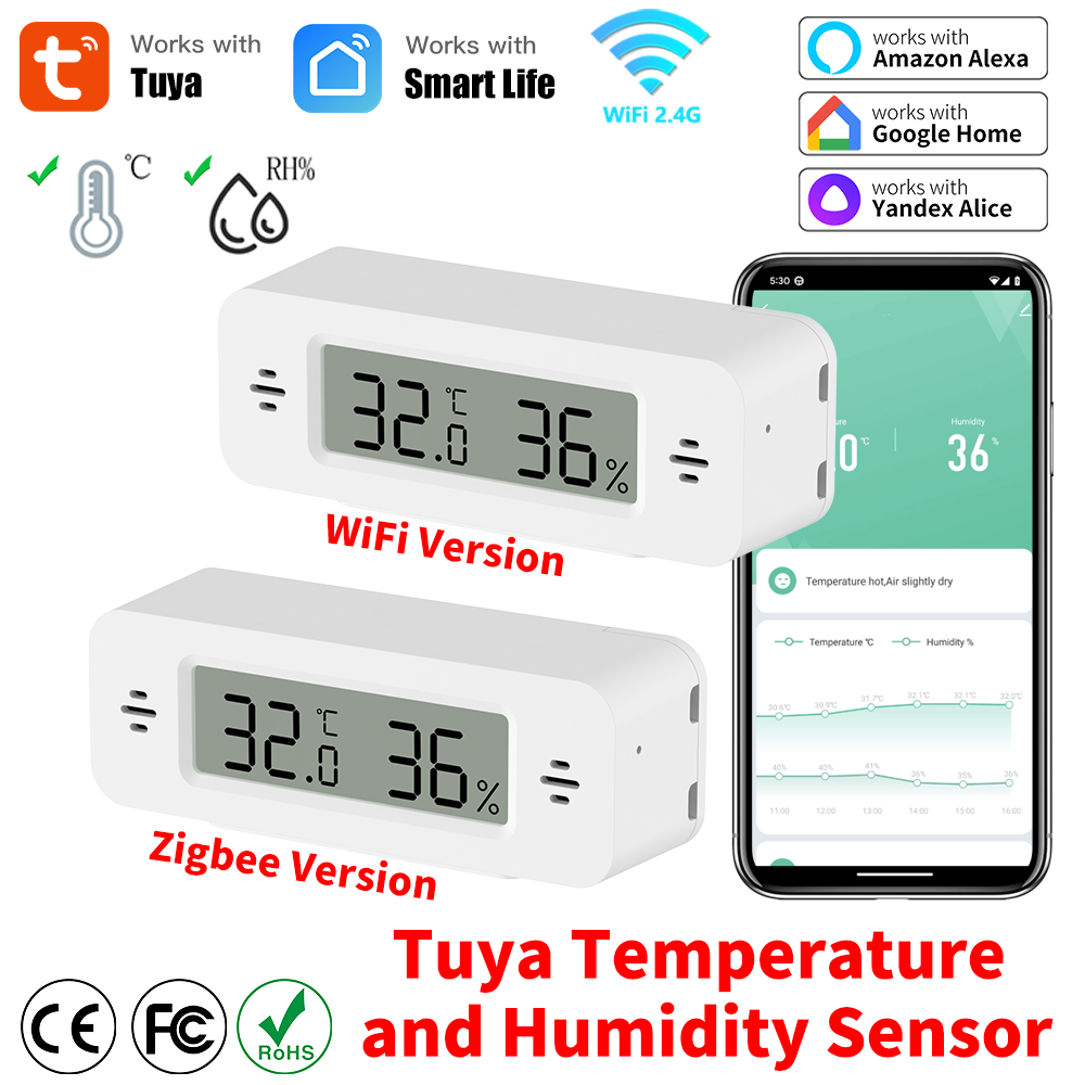 Tuya wifi/zigbee sensor de umi - Digital Hygrometer Probe avaliação e preço